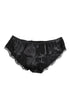Dolce & Gabbana Black Silk Satin Lace Trim Panty Underwear